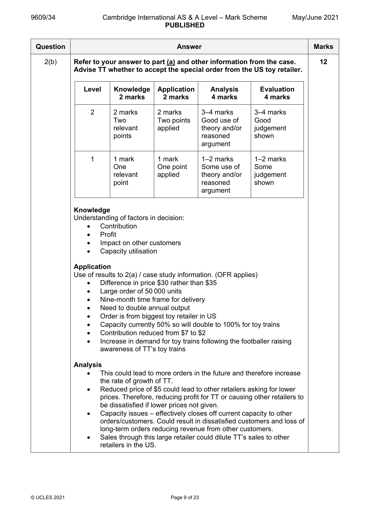 Mark scheme, page 9 of 23