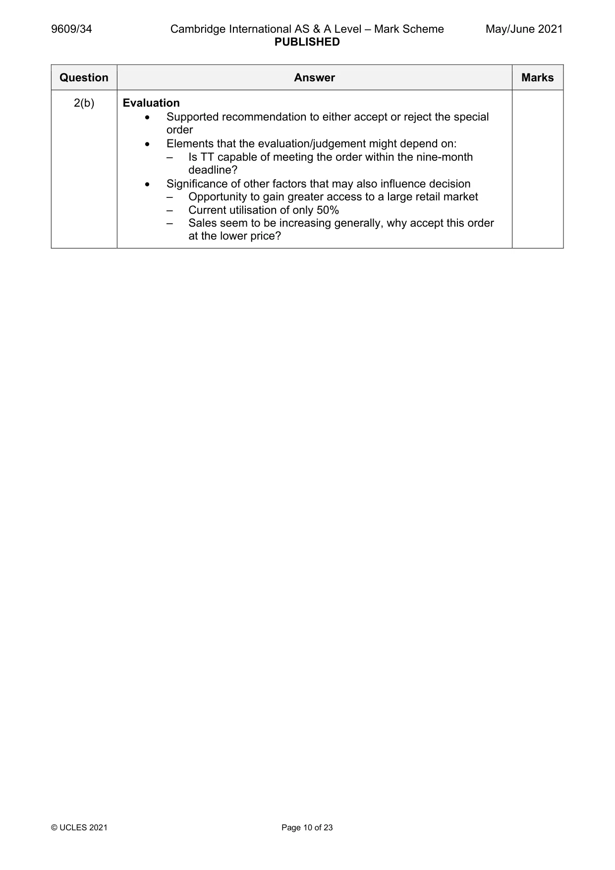 Mark scheme, page 10 of 23