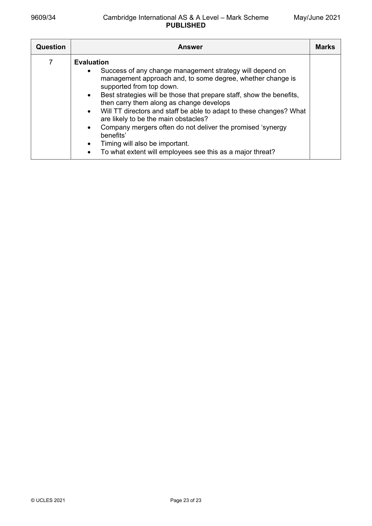 Mark scheme, page 23 of 23