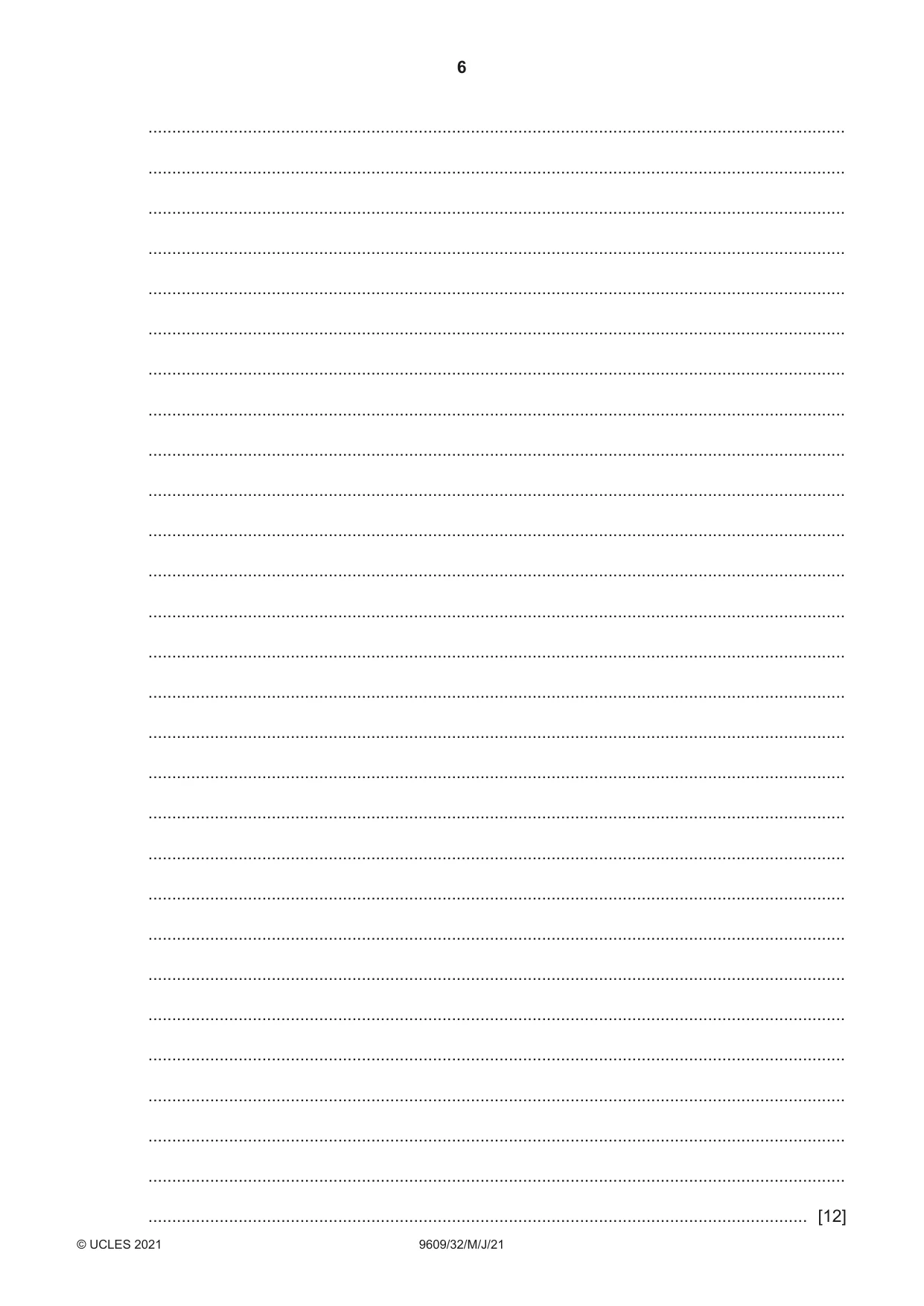 Cambridge A Level Business (for first examination in 2016) 9609 2021 May/June Paper 3 · Variant 2 question paper, page 6 of 20