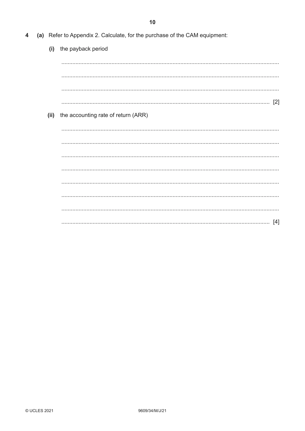Cambridge A Level Business (for first examination in 2016) 9609 2021 May/June Paper 3 · Variant 4 question paper, page 10 of 20