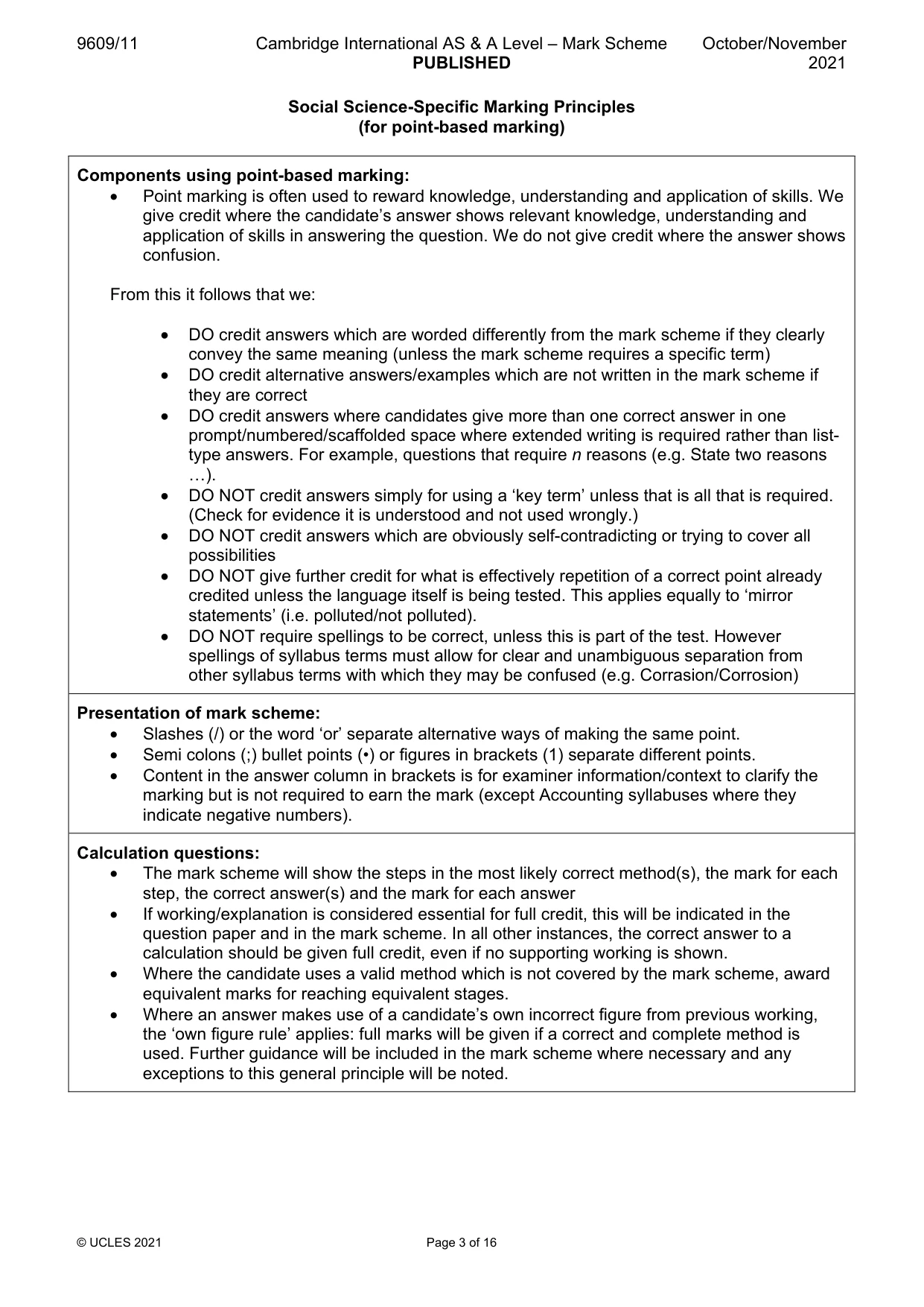 Mark scheme, page 3 of 16