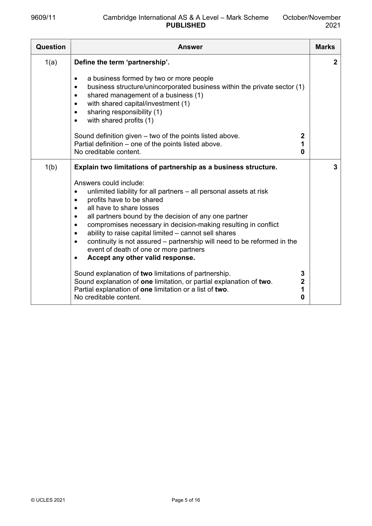 Mark scheme, page 5 of 16