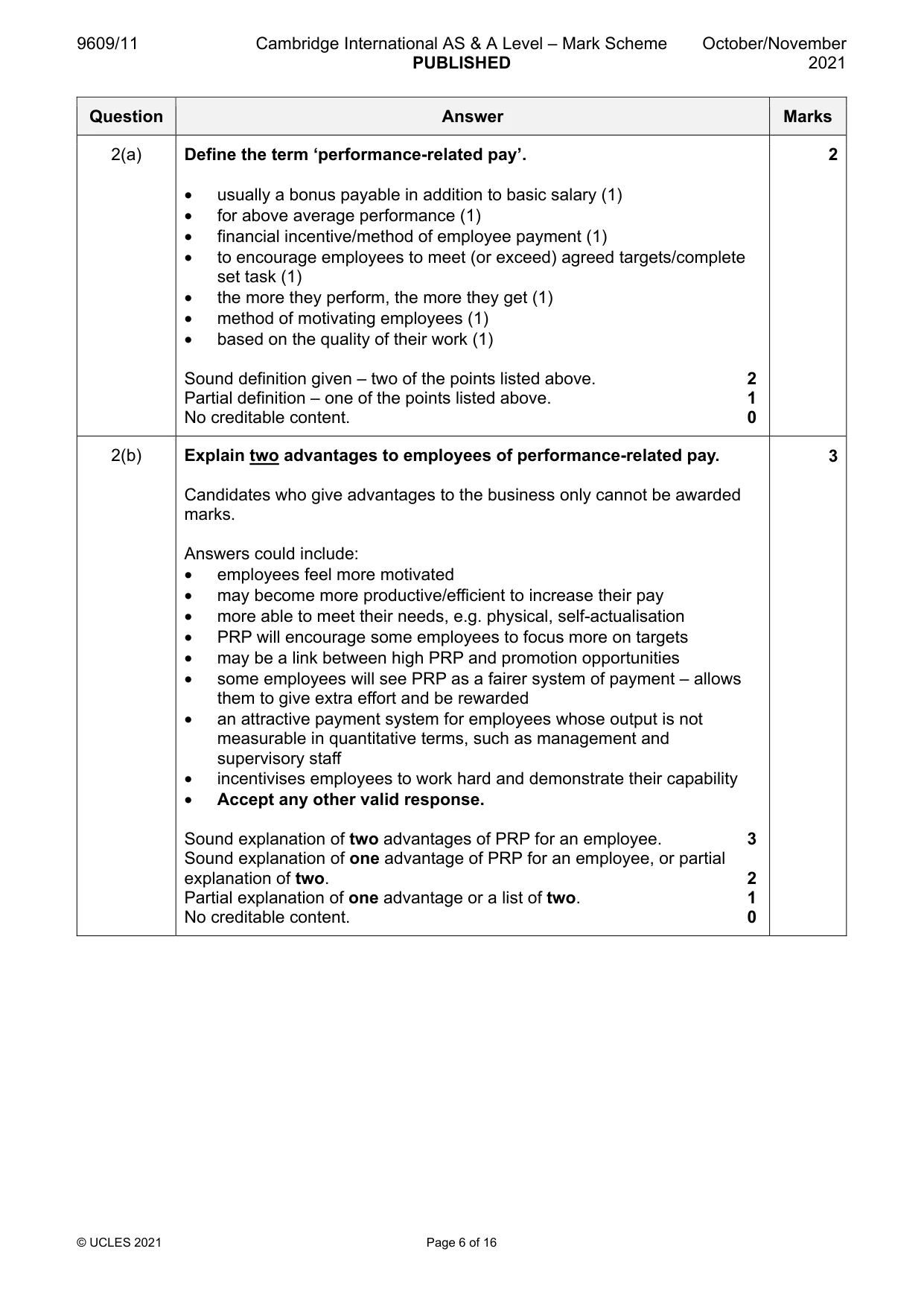 Mark scheme, page 6 of 16