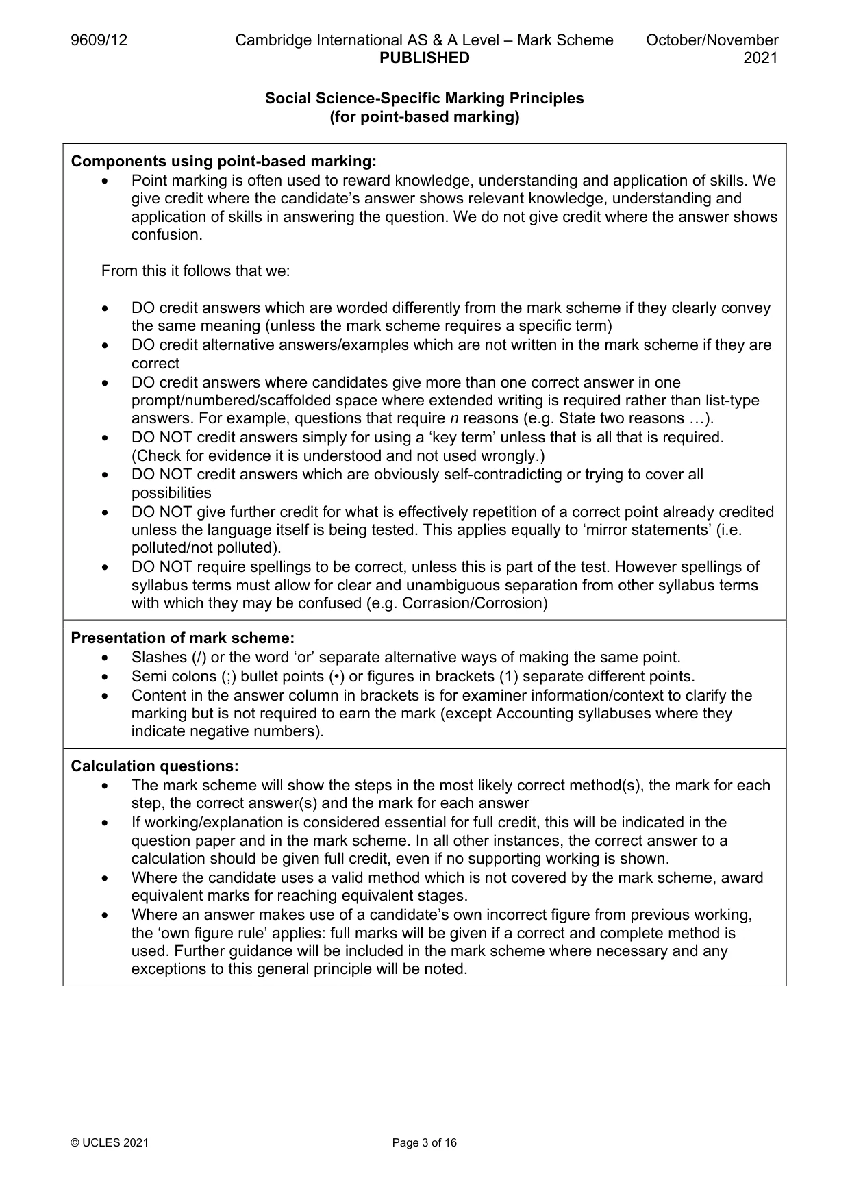 Mark scheme, page 3 of 16