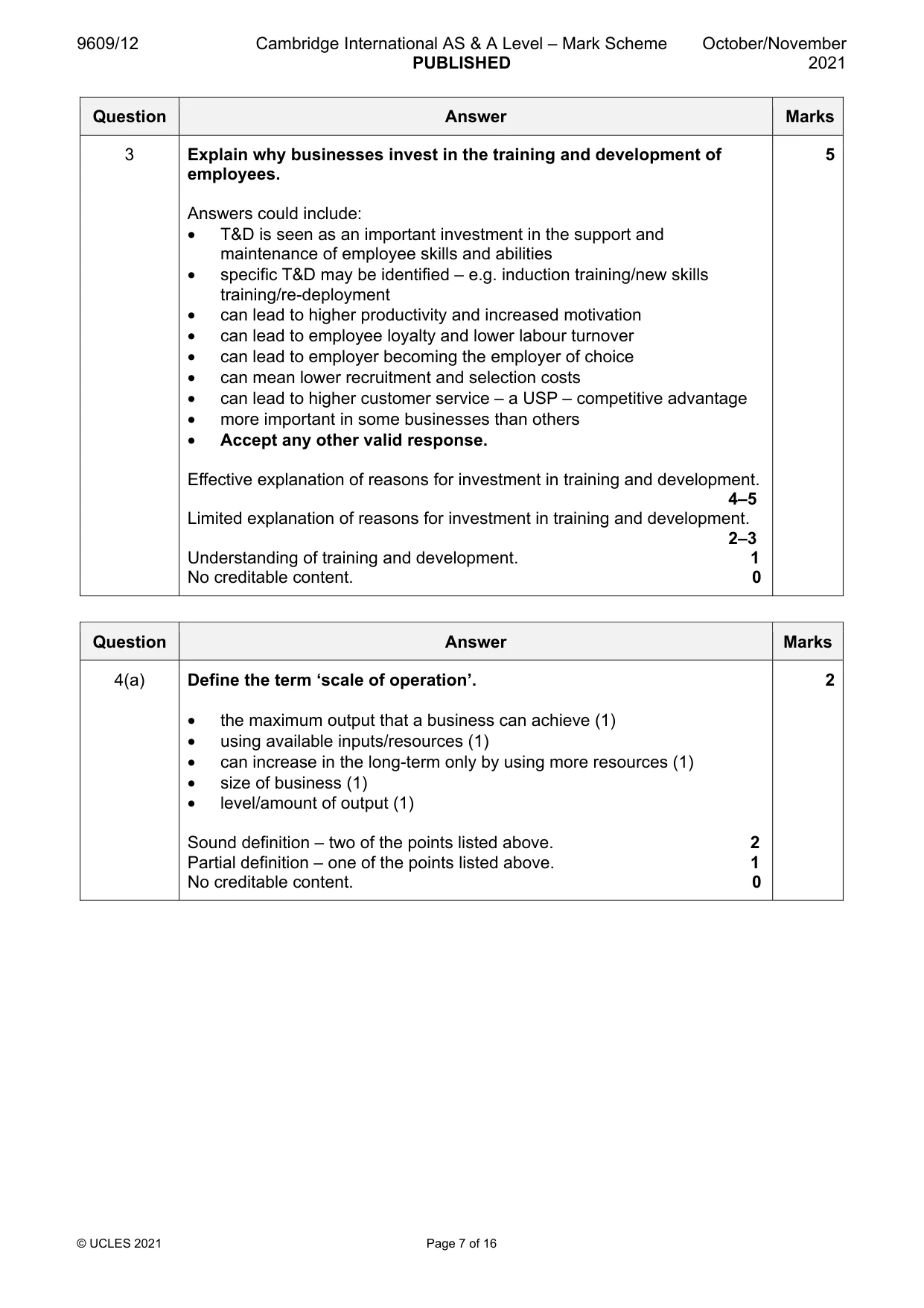Mark scheme, page 7 of 16
