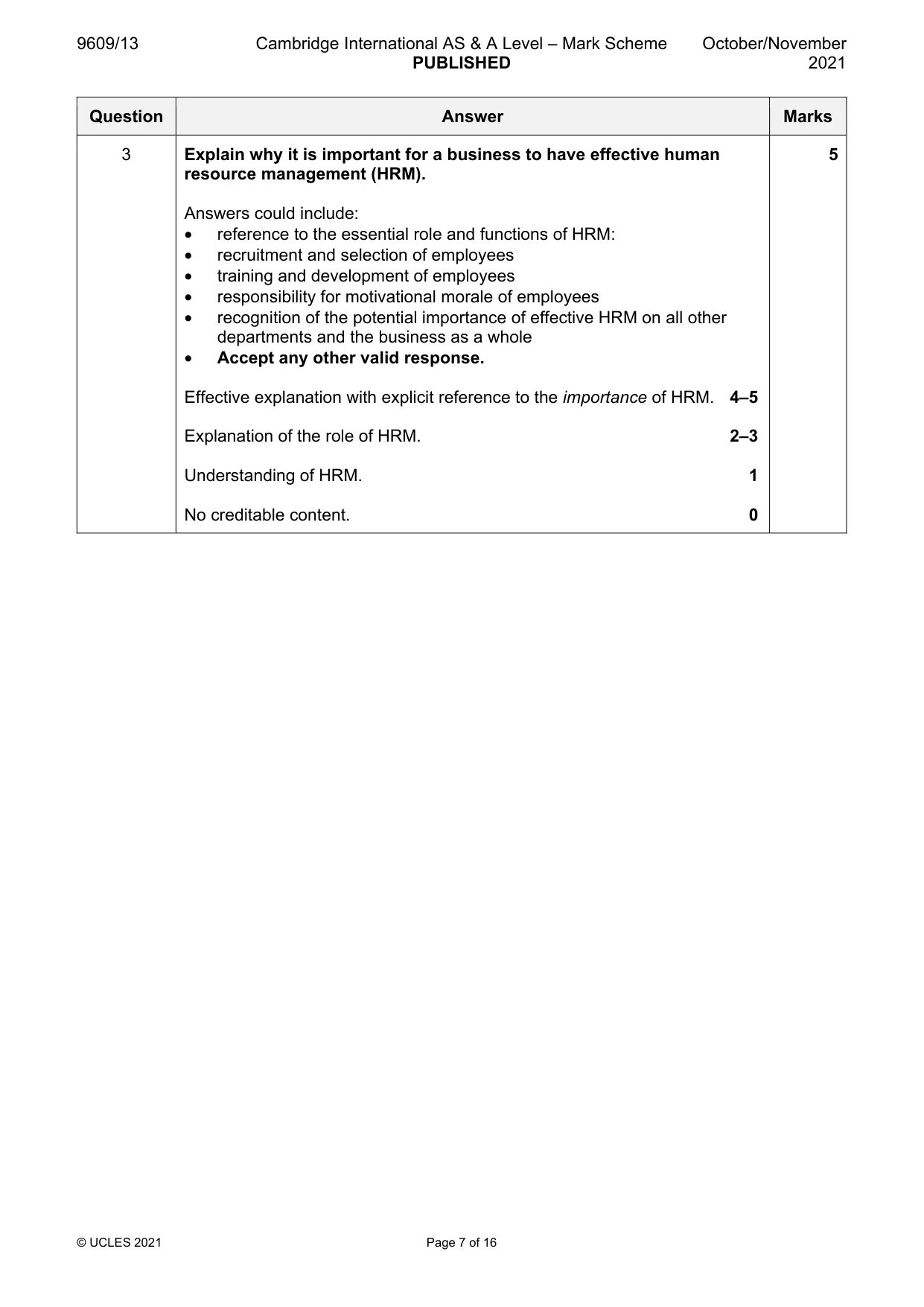 Mark scheme, page 7 of 16
