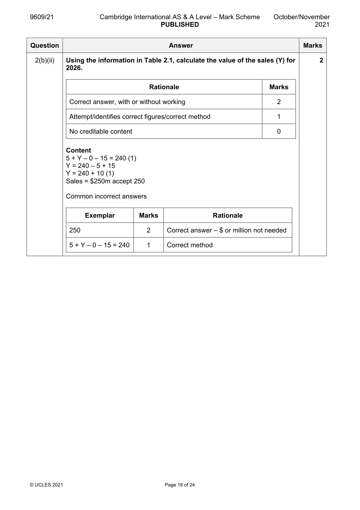 Mark scheme, page 18 of 24