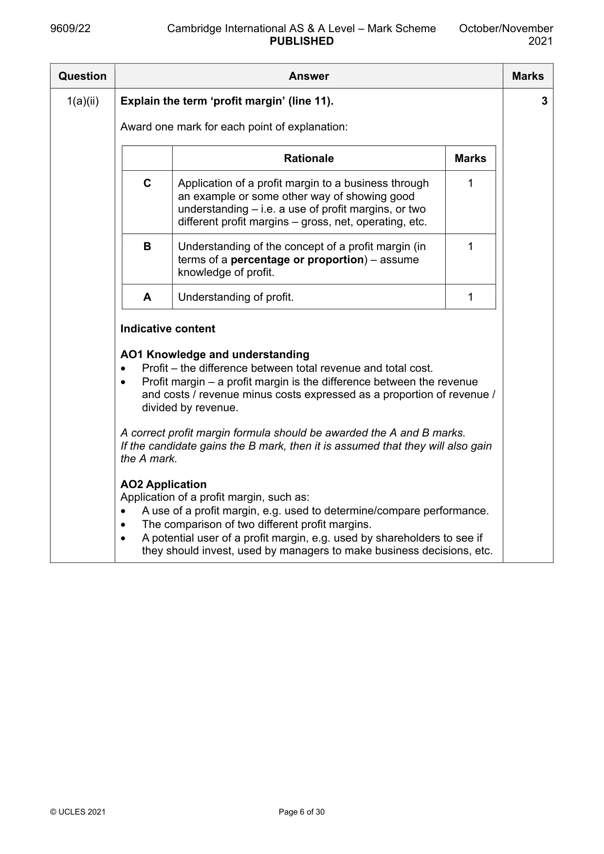 Mark scheme, page 6 of 30