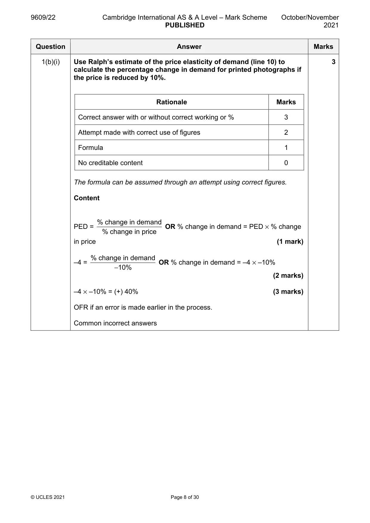 Mark scheme, page 8 of 30