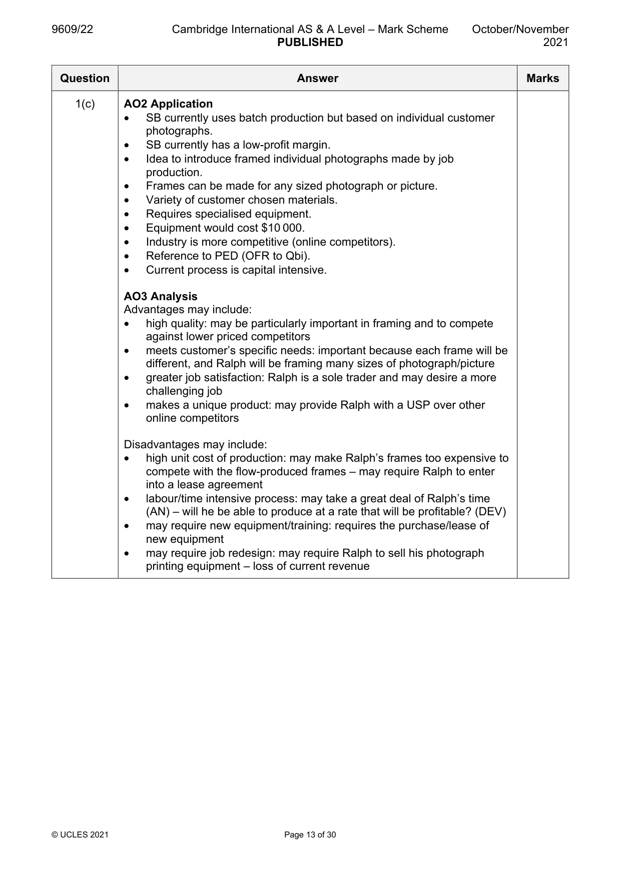 Mark scheme, page 13 of 30