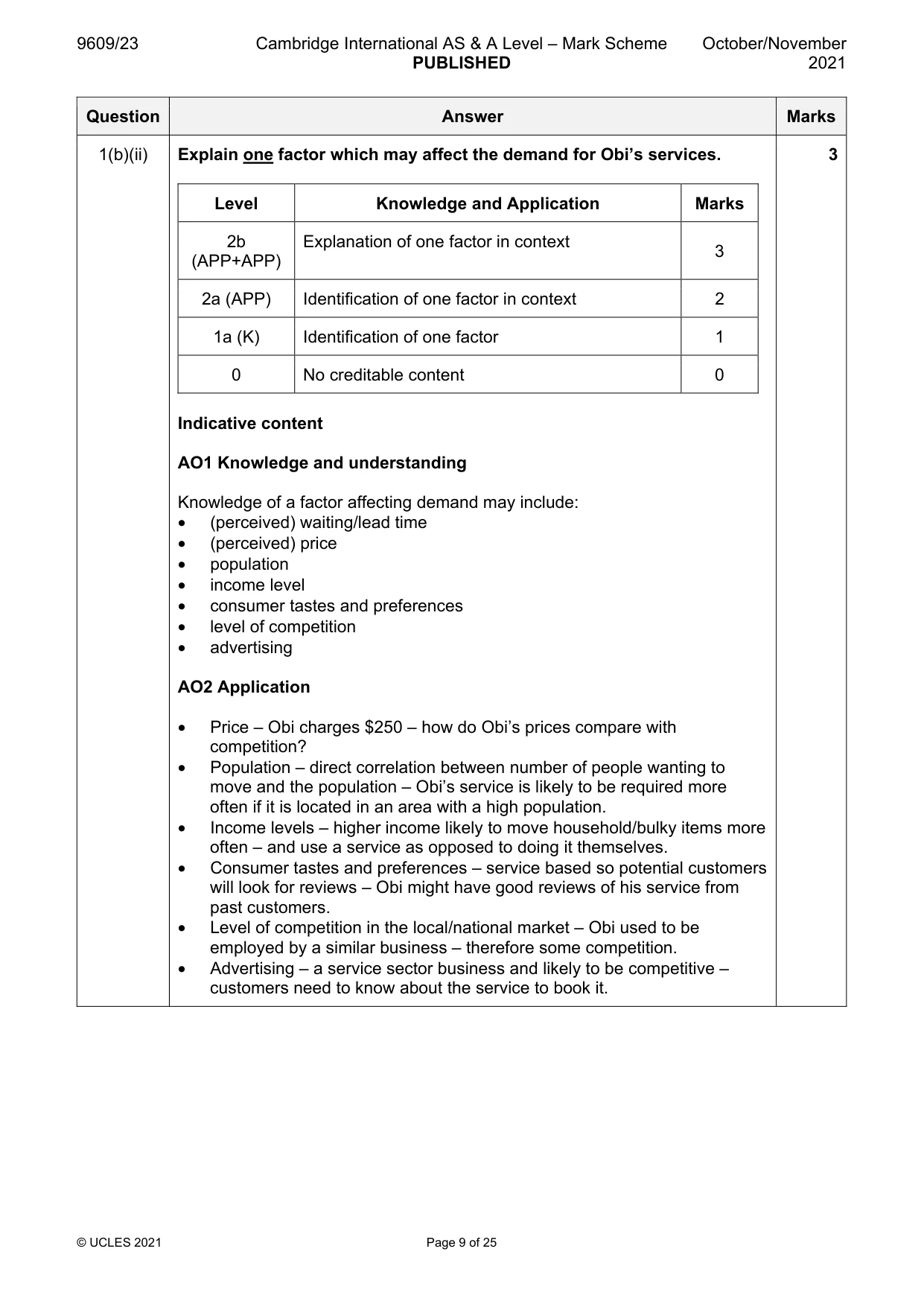 Mark scheme, page 9 of 25