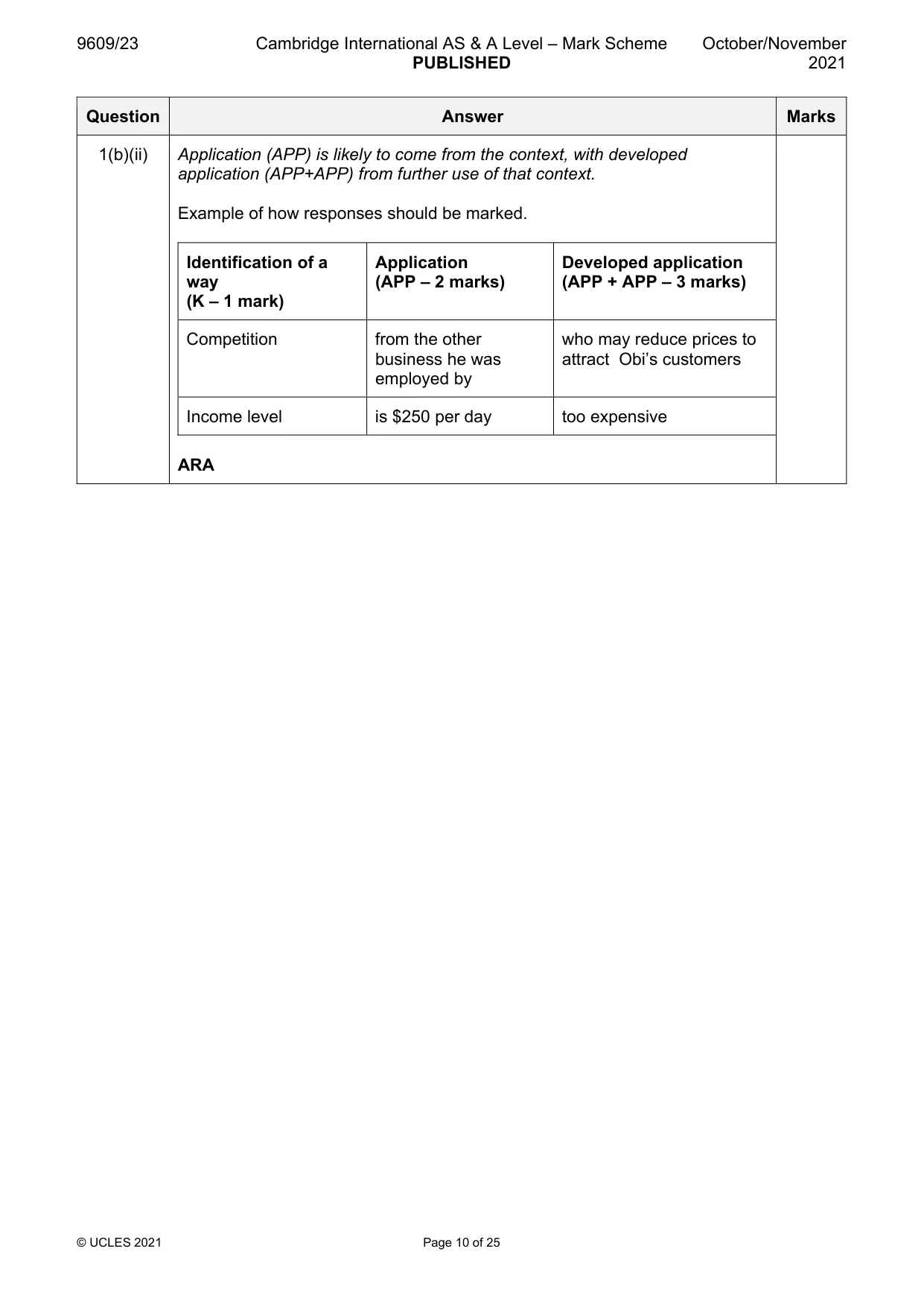 Mark scheme, page 10 of 25