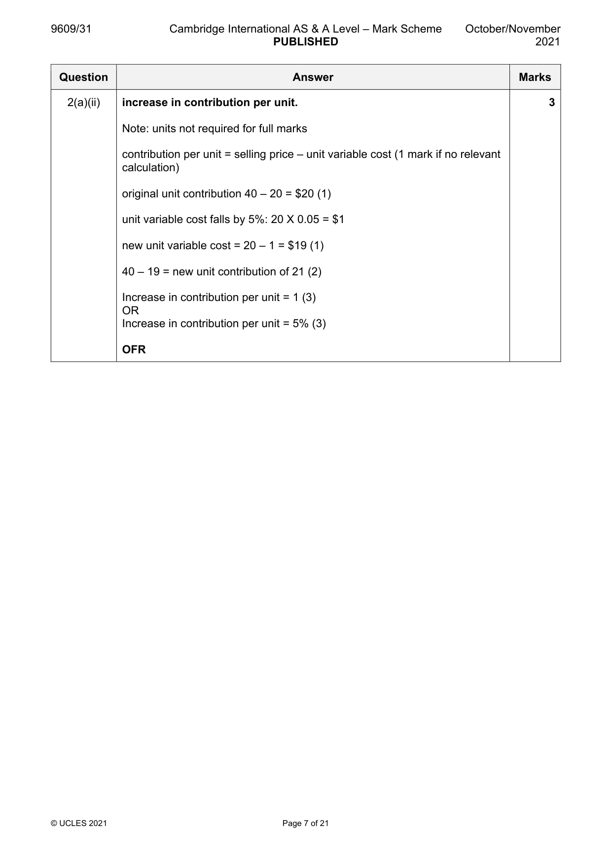 Mark scheme, page 7 of 21