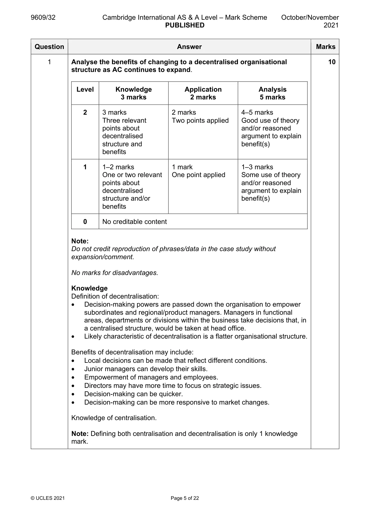 Mark scheme, page 5 of 22