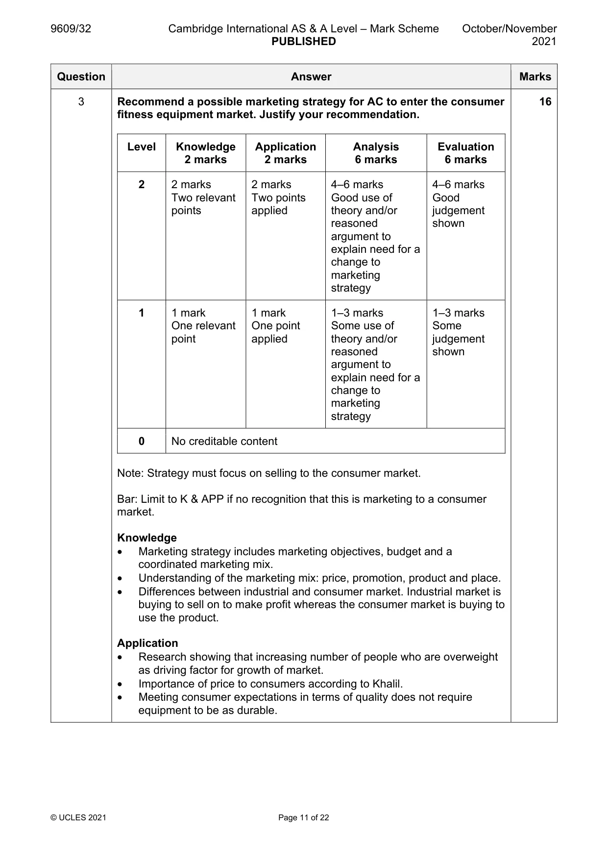 Mark scheme, page 11 of 22