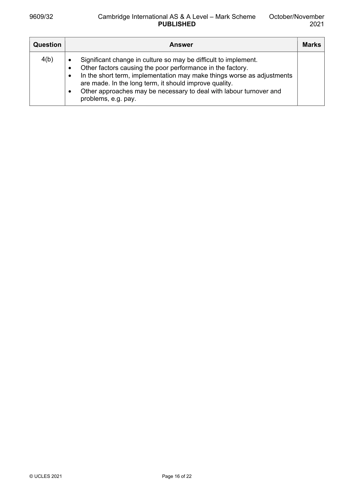 Mark scheme, page 16 of 22