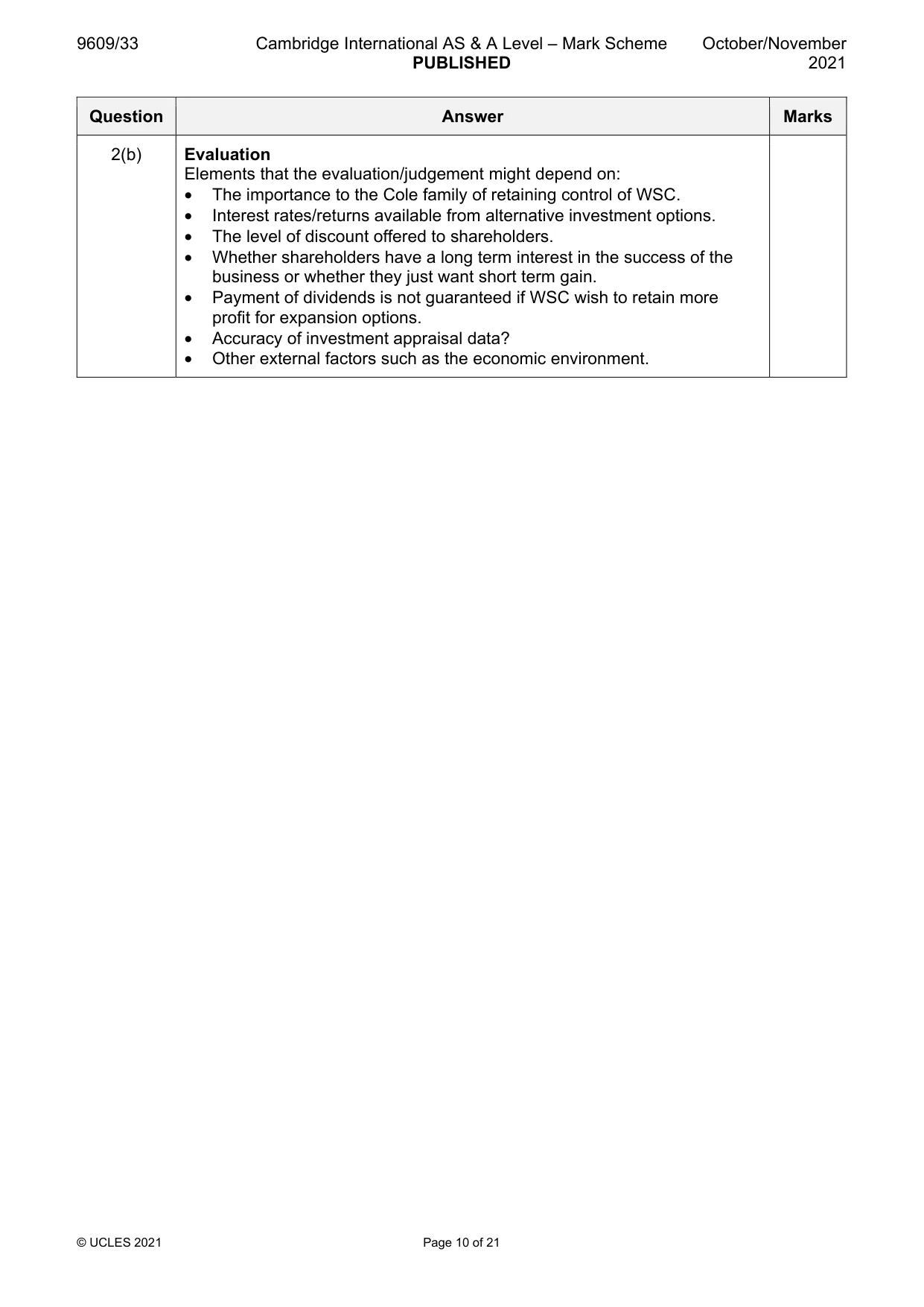 Mark scheme, page 10 of 21