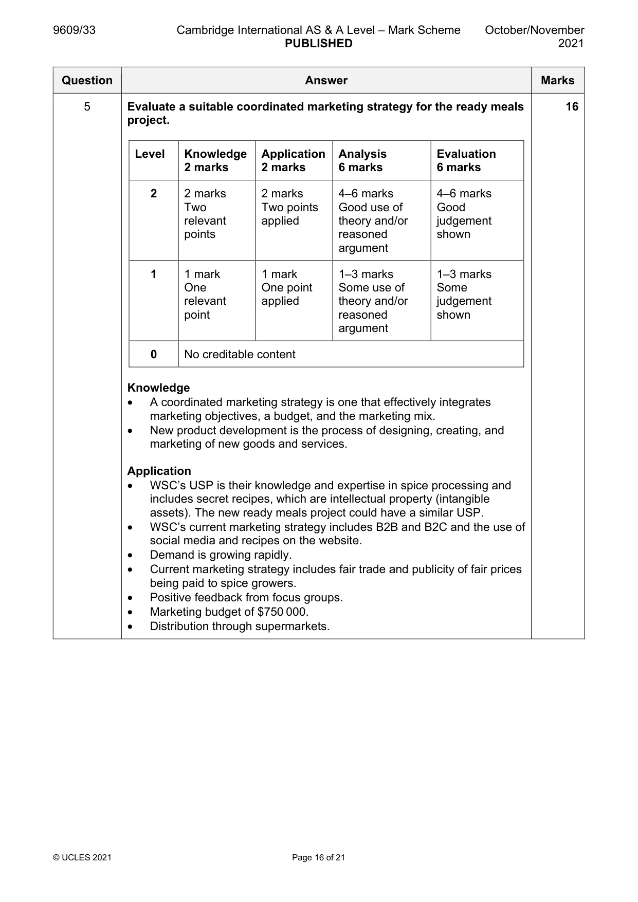 Mark scheme, page 16 of 21