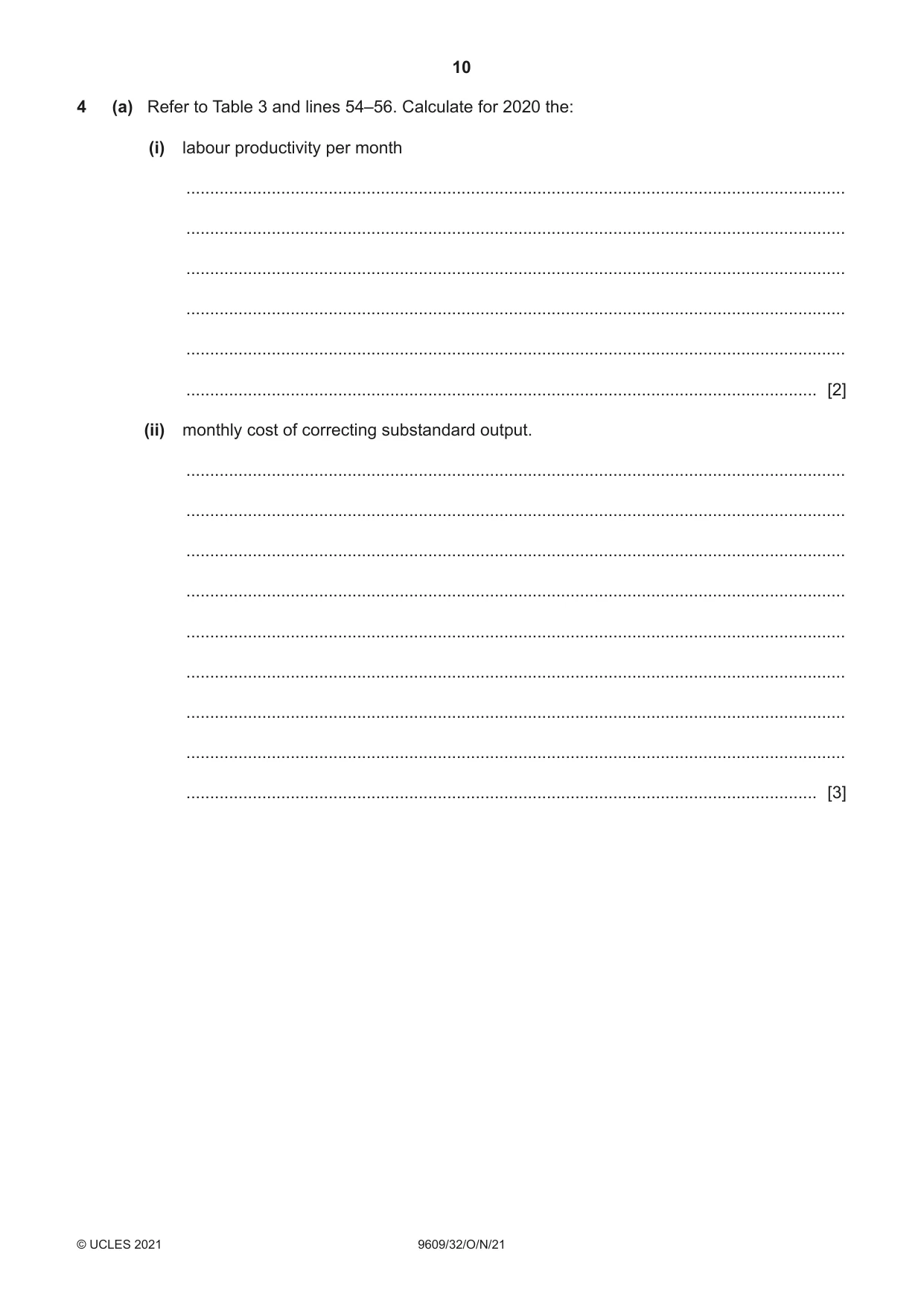 Cambridge A Level Business (for first examination in 2016) 9609 2021 Oct/Nov Paper 3 · Variant 2 question paper, page 10 of 20