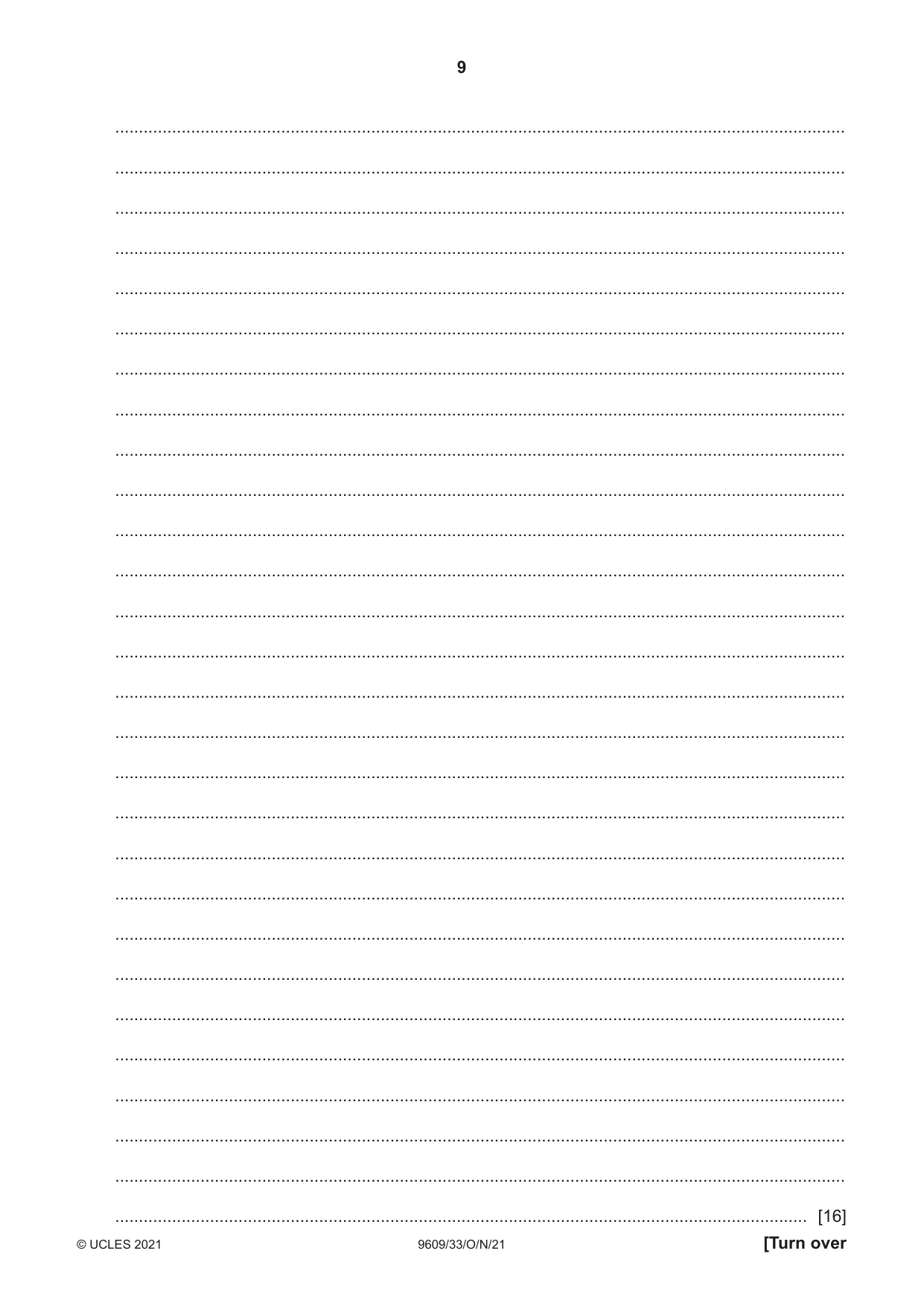 Cambridge A Level Business (for first examination in 2016) 9609 2021 Oct/Nov Paper 3 · Variant 3 question paper, page 9 of 20