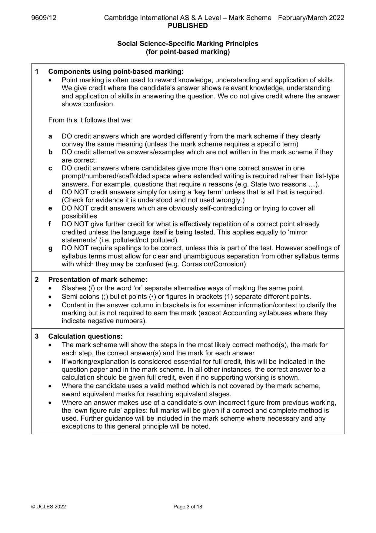 Mark scheme, page 3 of 18