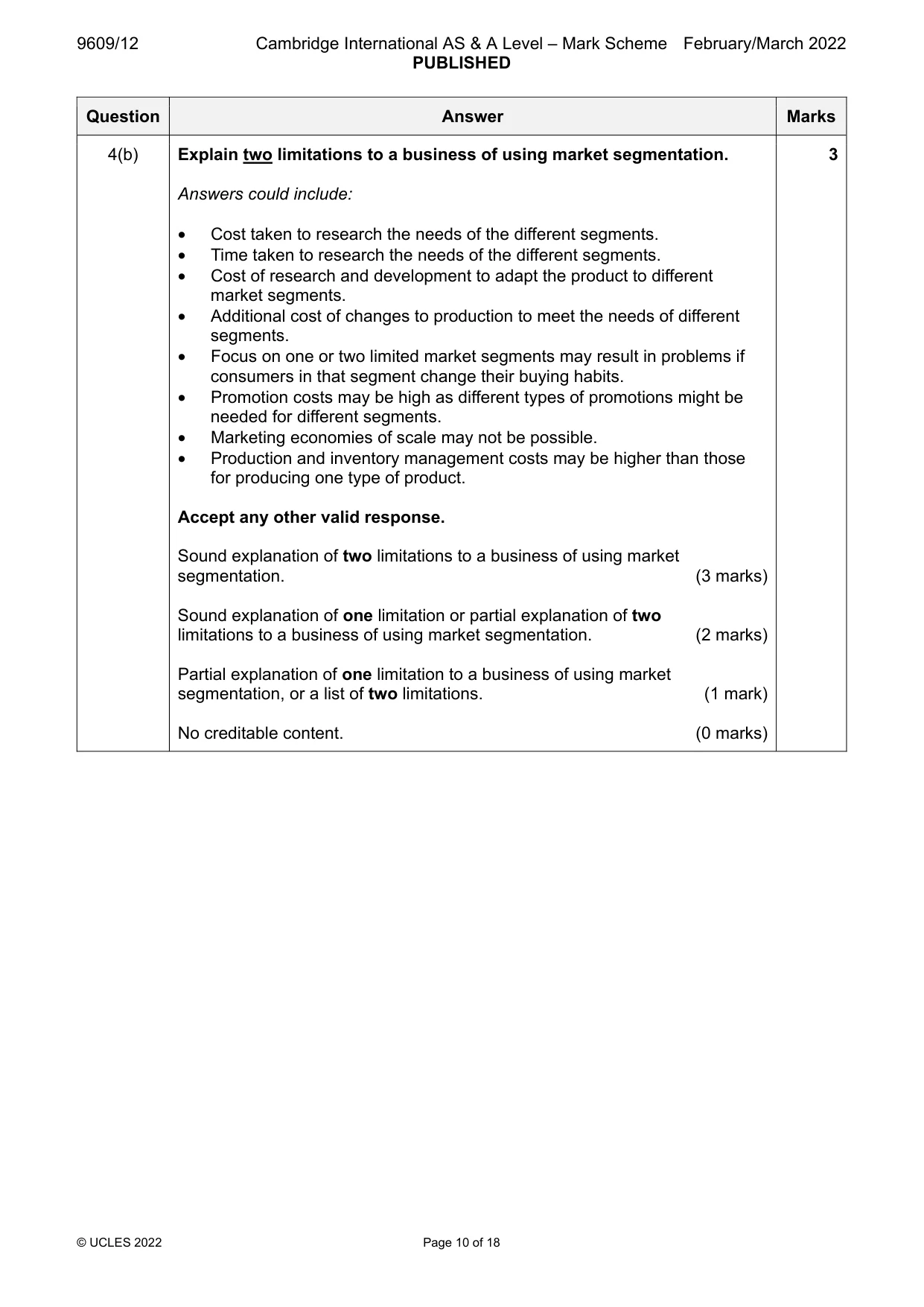Mark scheme, page 10 of 18