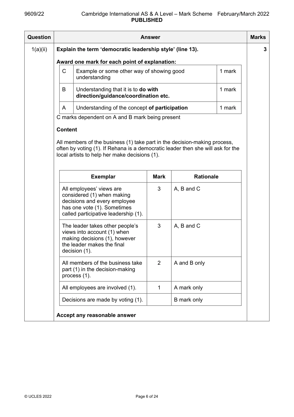 Mark scheme, page 6 of 24