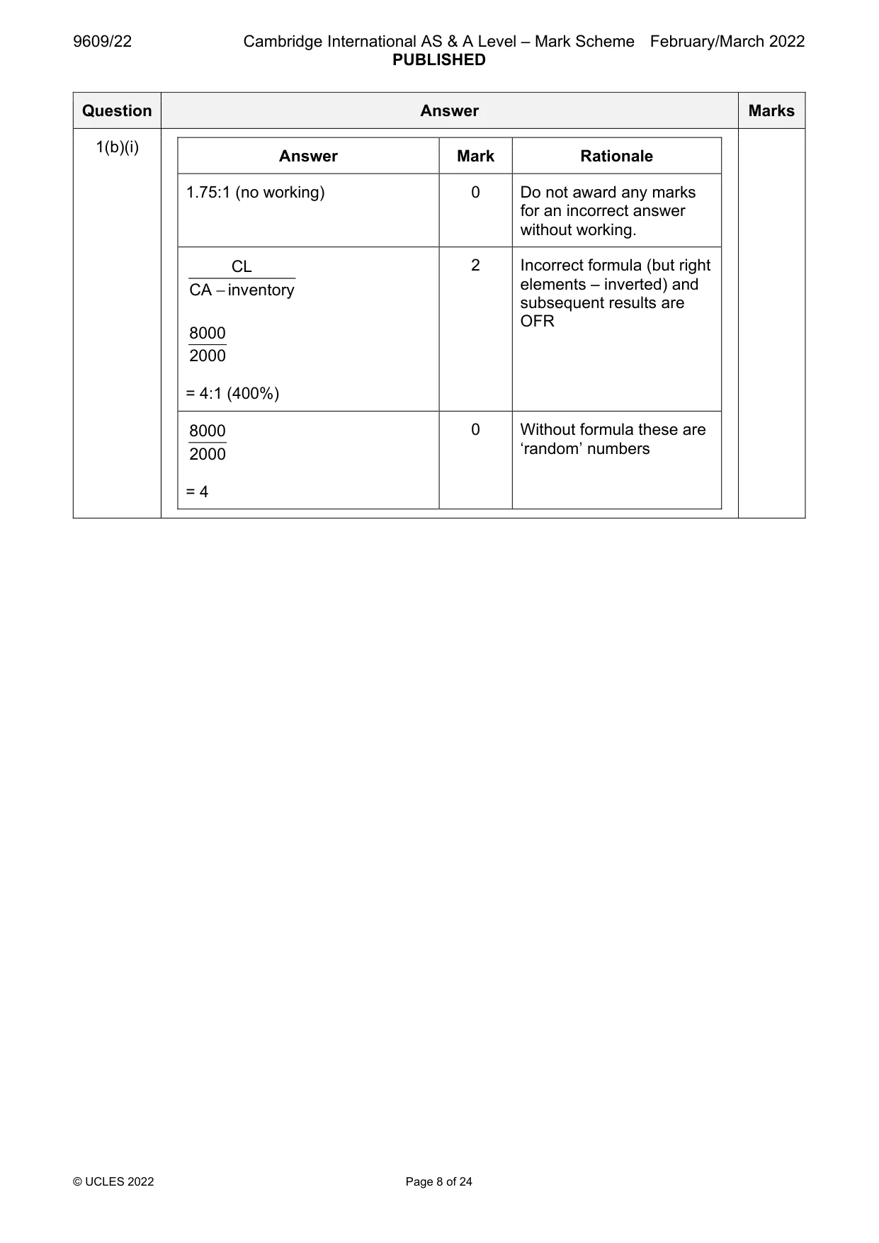 Mark scheme, page 8 of 24