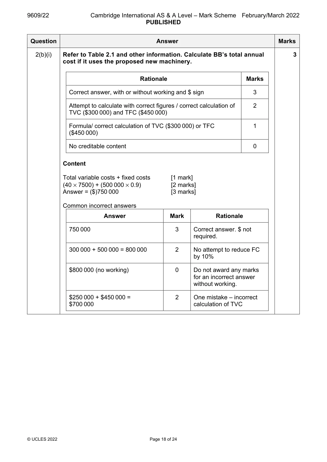Mark scheme, page 18 of 24