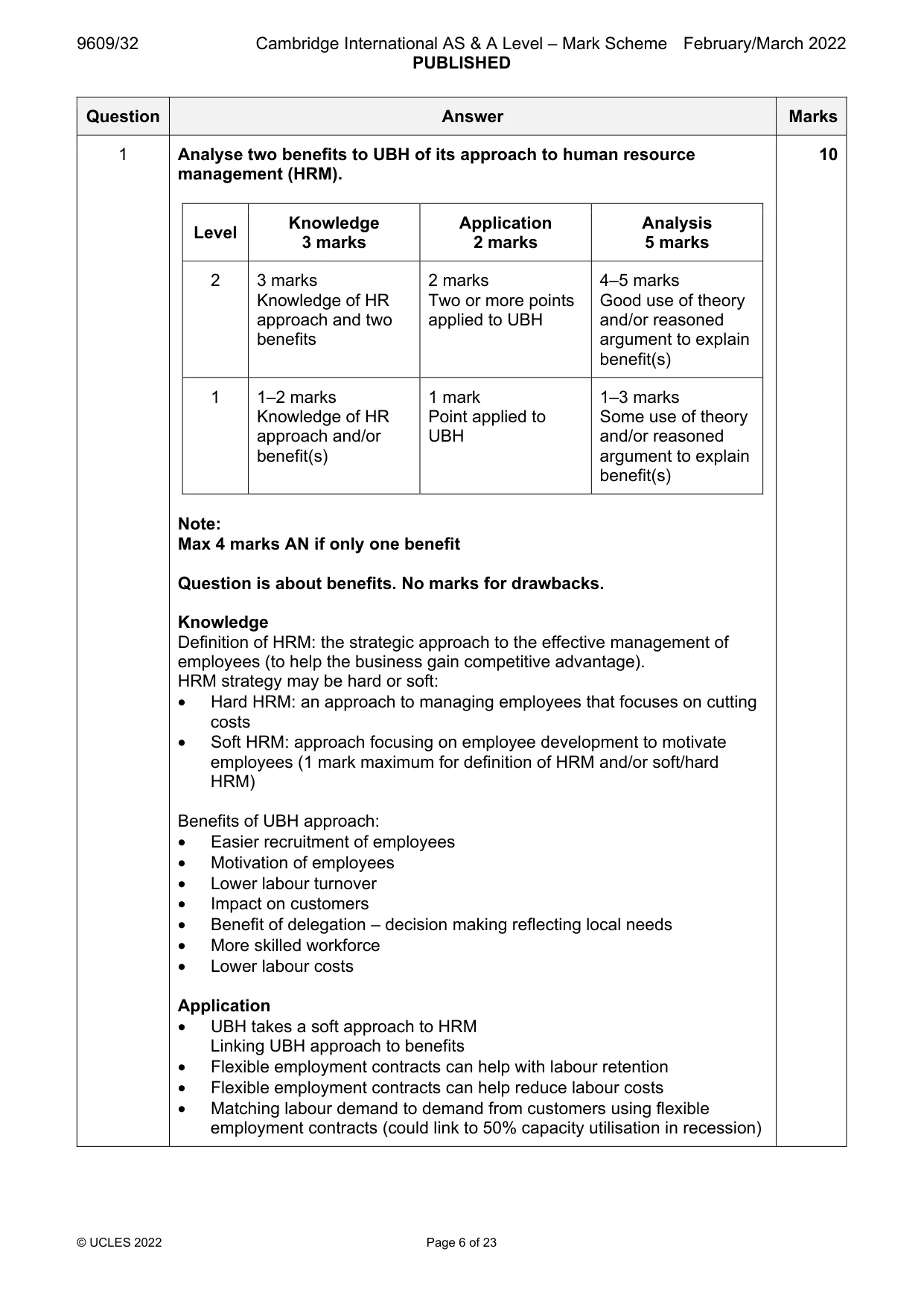 Mark scheme, page 6 of 23