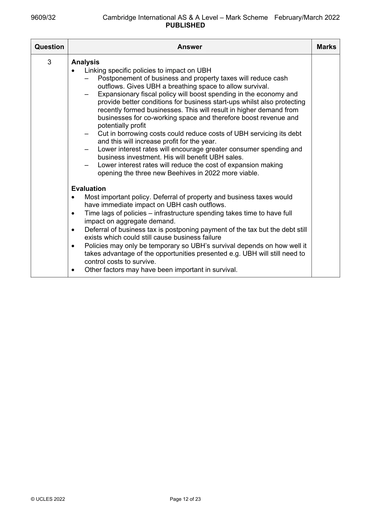 Mark scheme, page 12 of 23