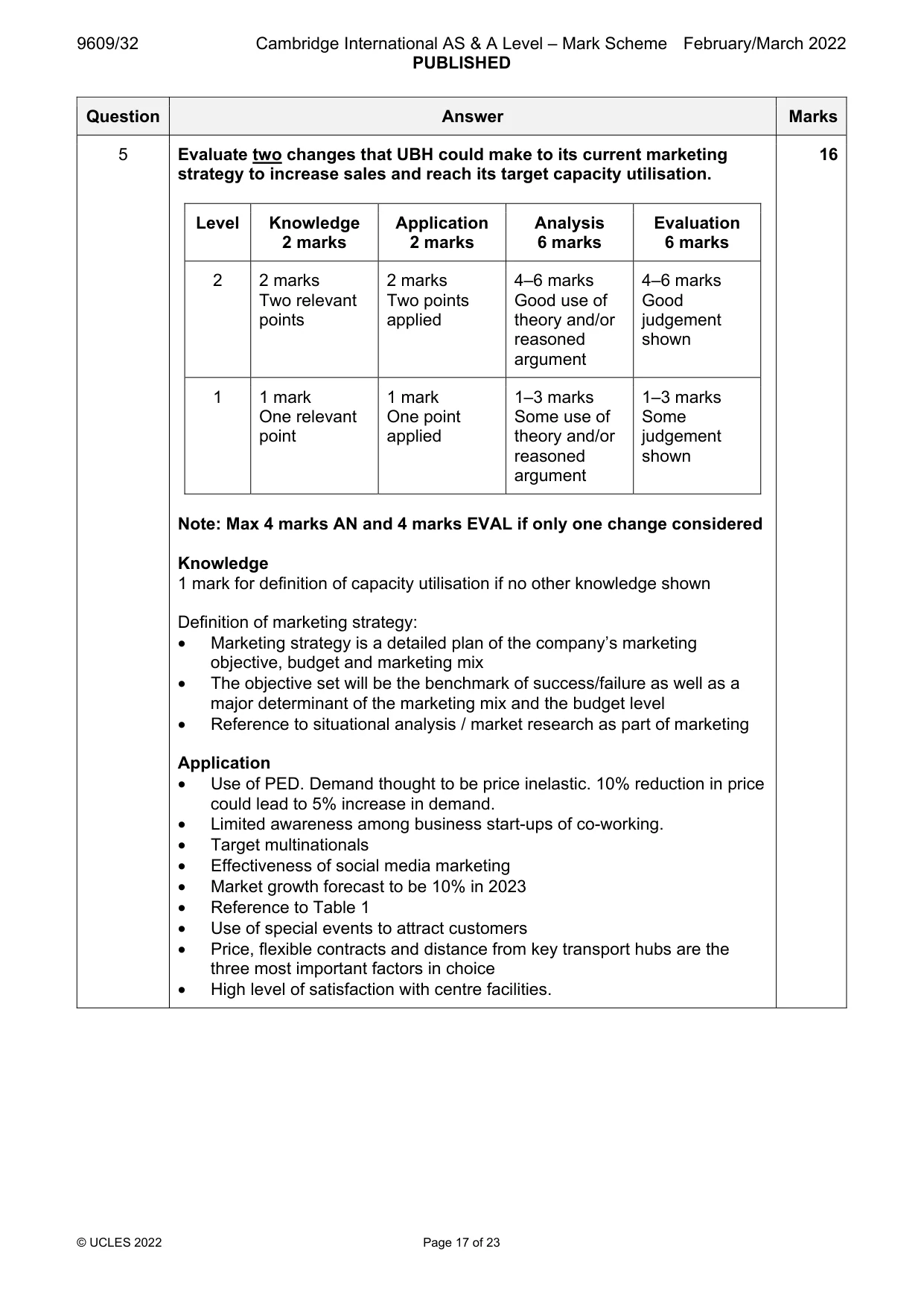 Mark scheme, page 17 of 23