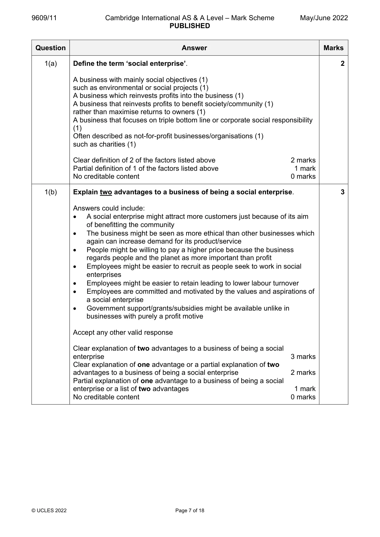 Mark scheme, page 7 of 18