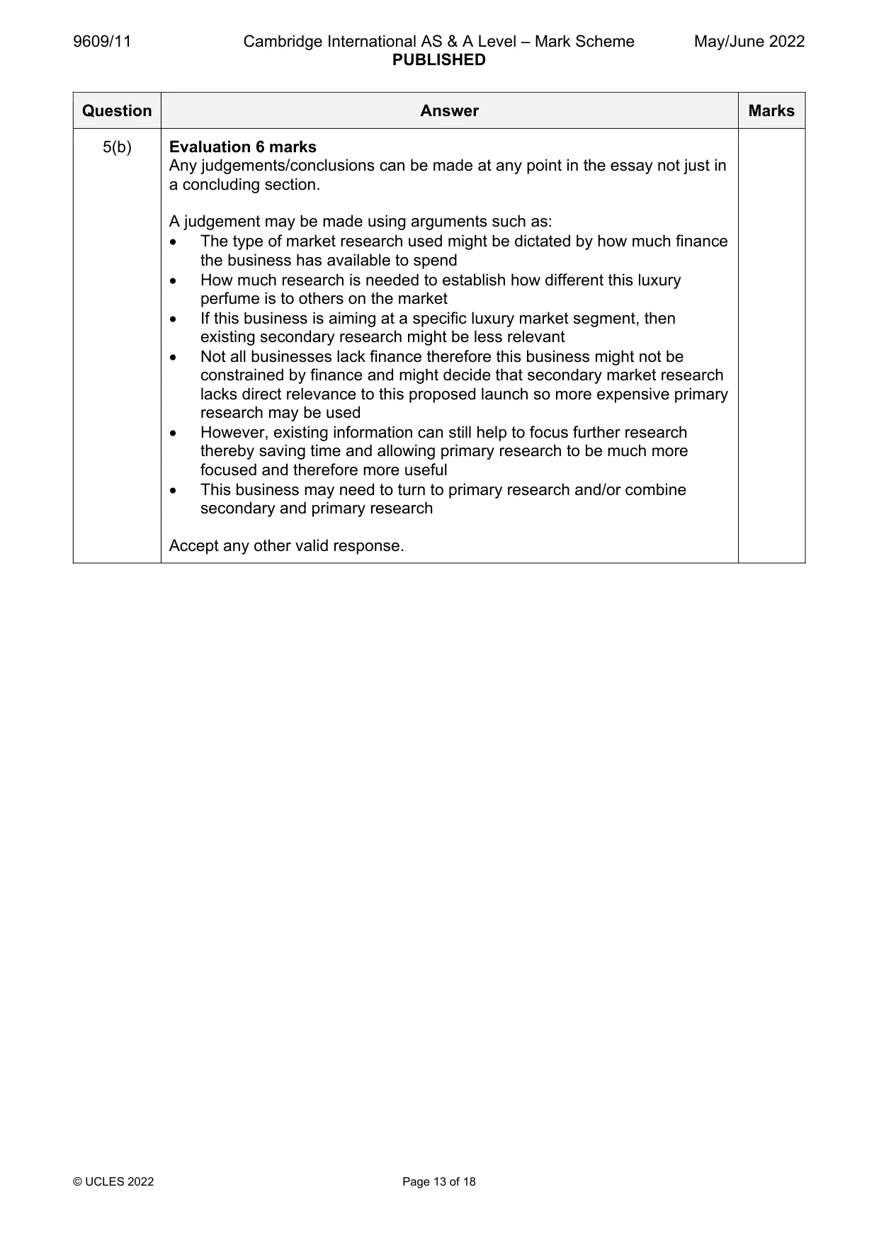 Mark scheme, page 13 of 18
