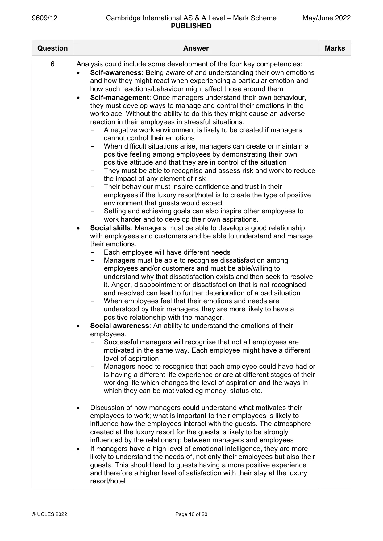 Mark scheme, page 16 of 20