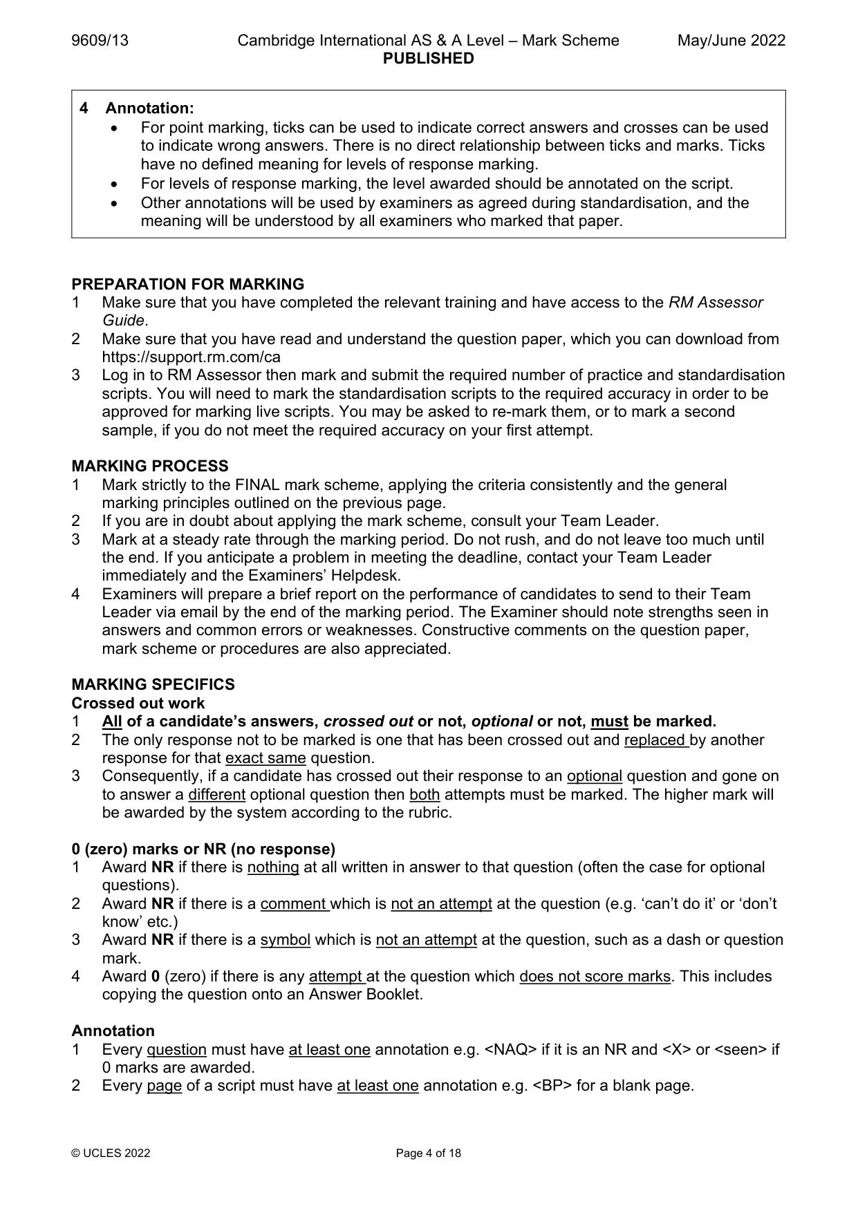 Mark scheme, page 4 of 18