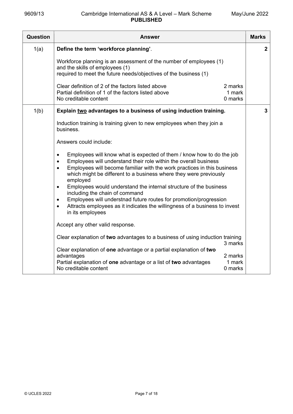 Mark scheme, page 7 of 18