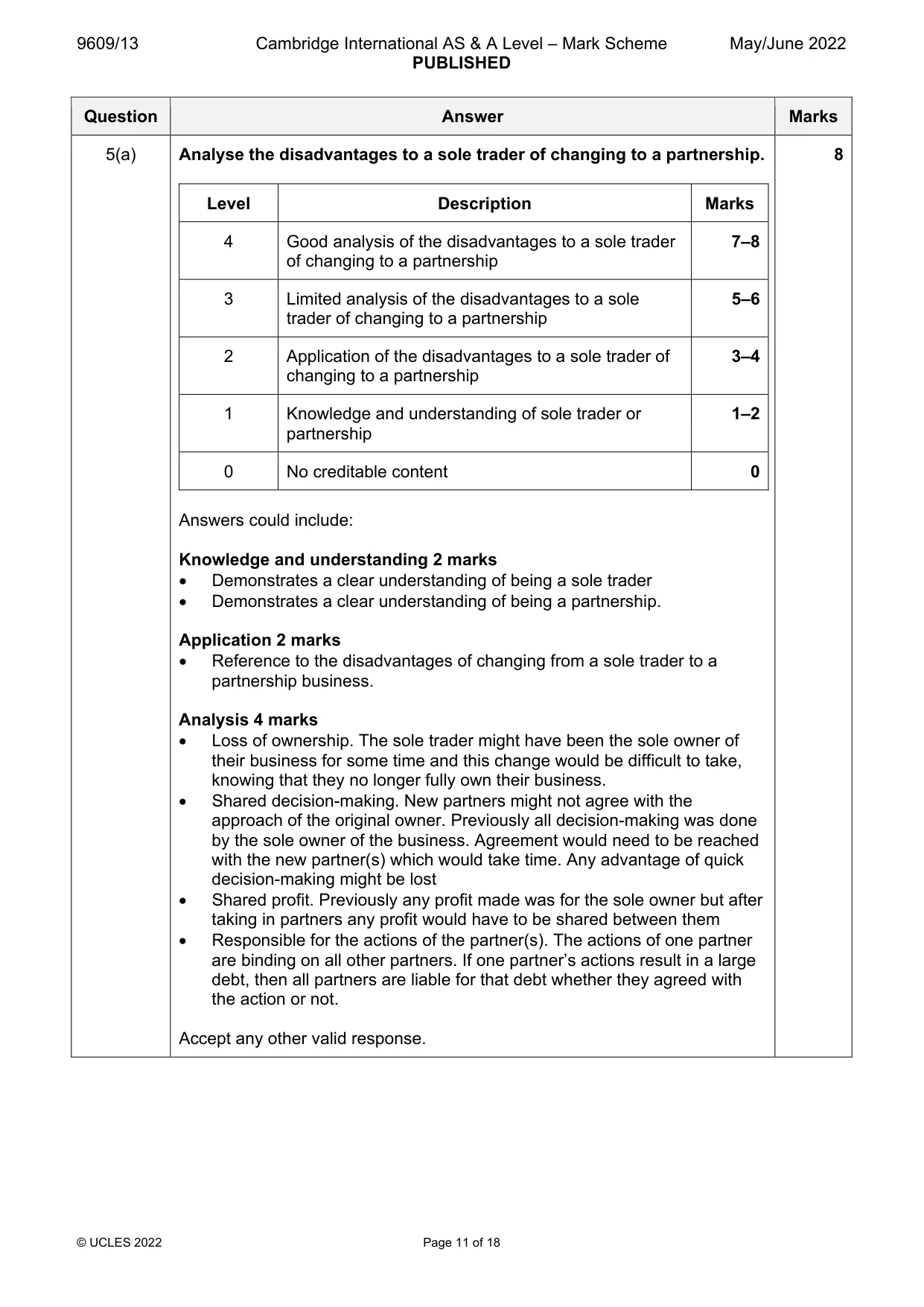 Mark scheme, page 11 of 18