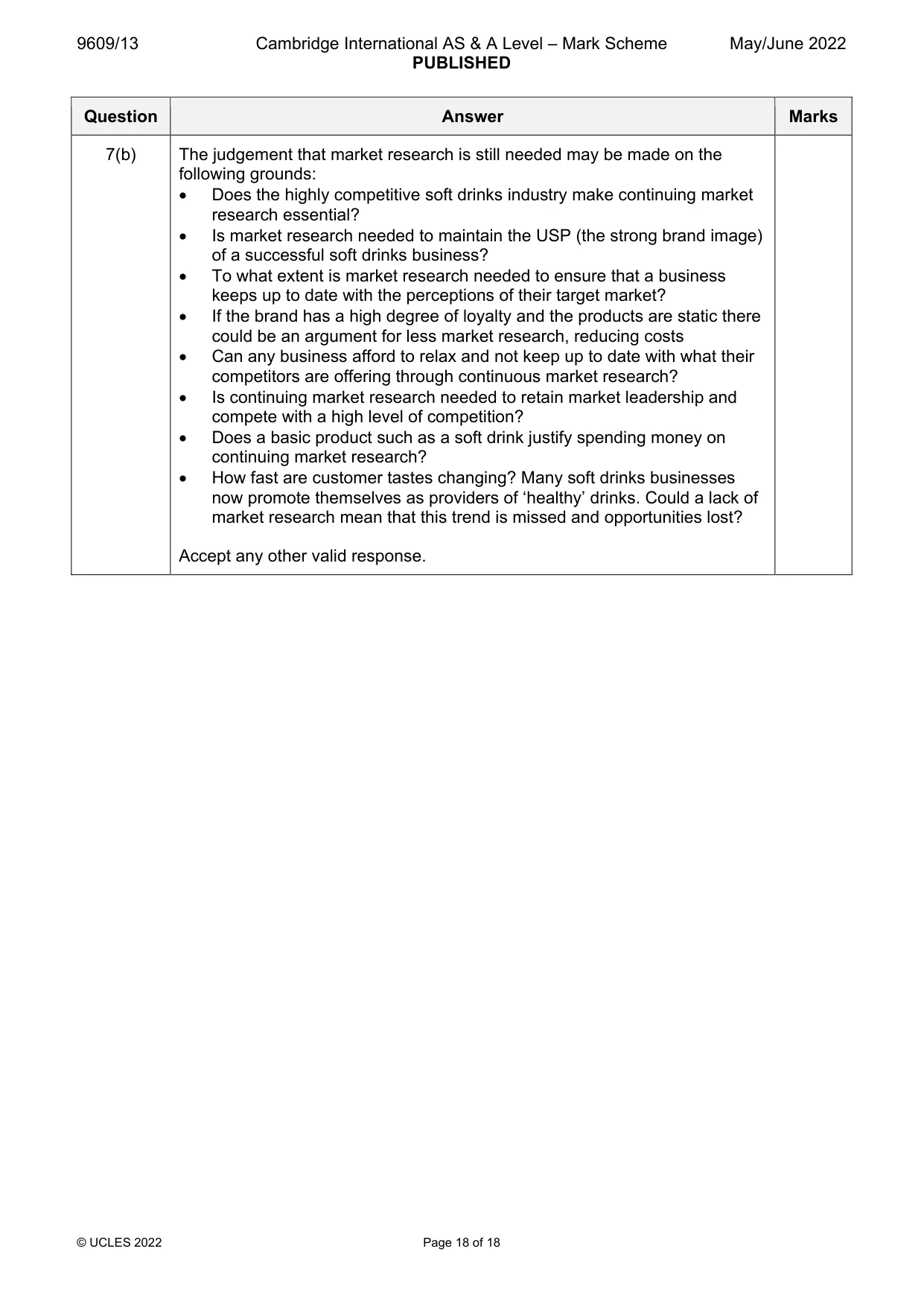 Mark scheme, page 18 of 18