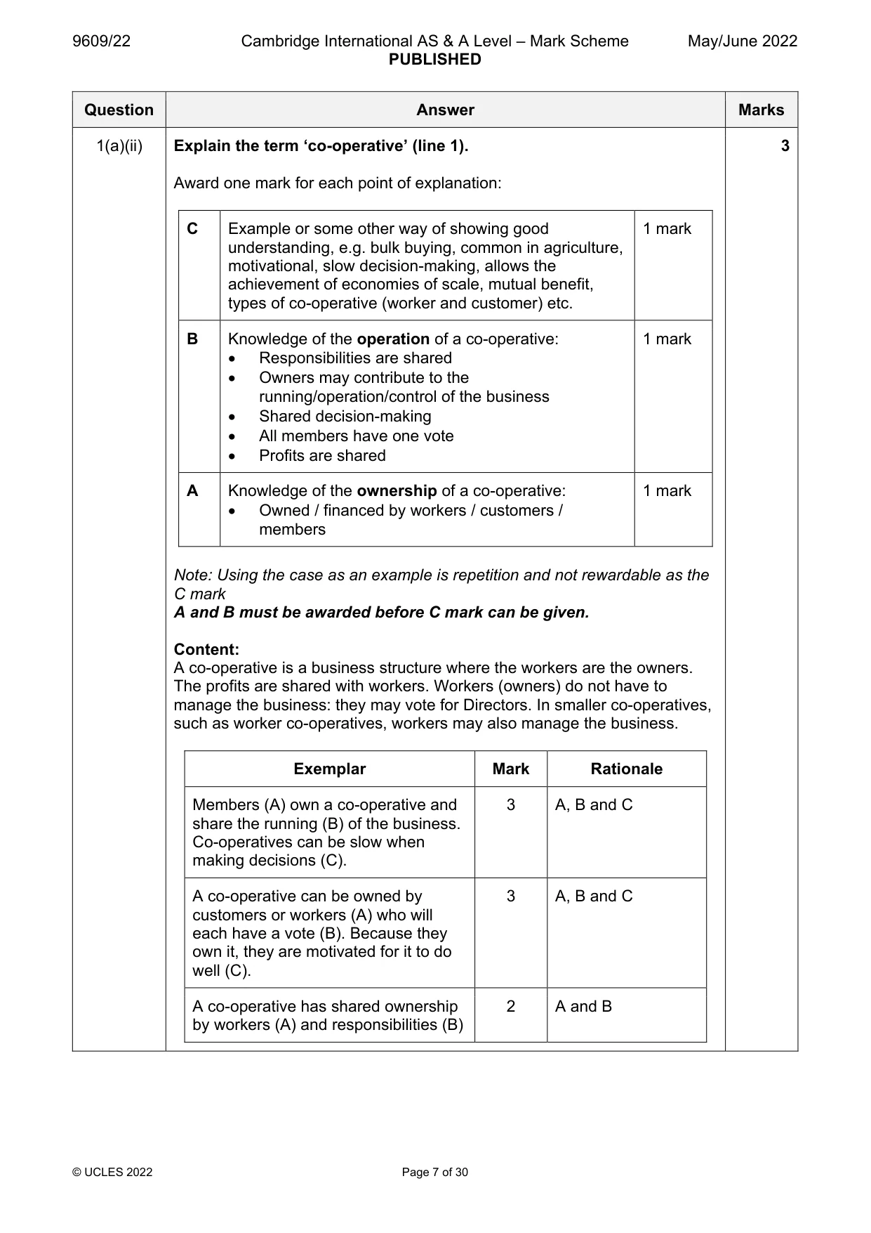 Mark scheme, page 7 of 30