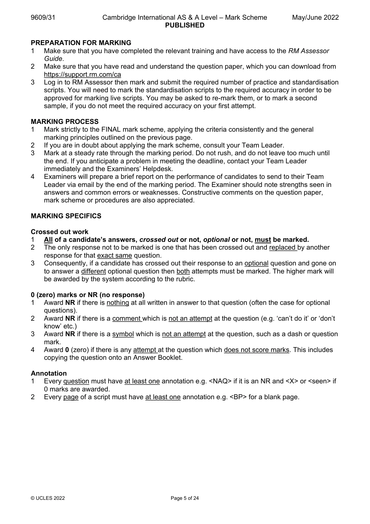 Mark scheme, page 5 of 24