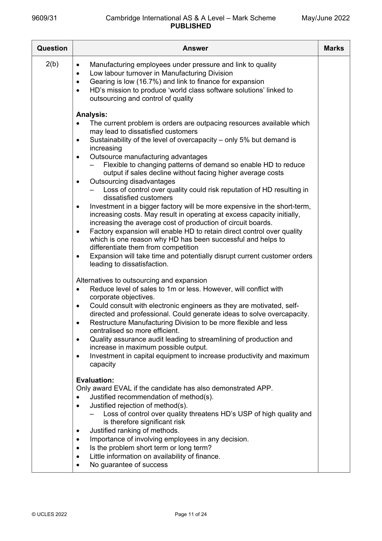 Mark scheme, page 11 of 24