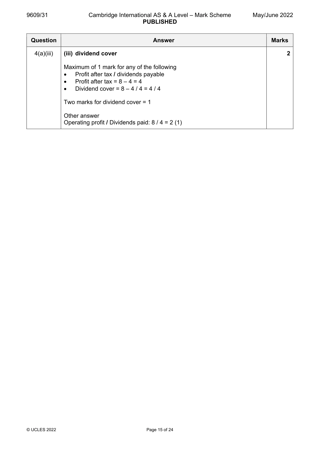 Mark scheme, page 15 of 24