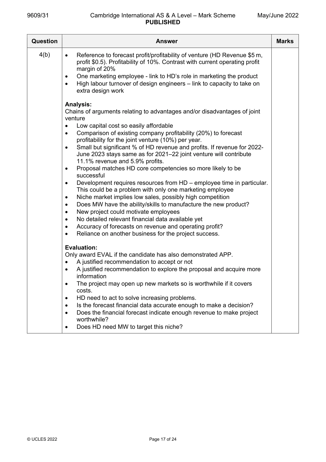 Mark scheme, page 17 of 24