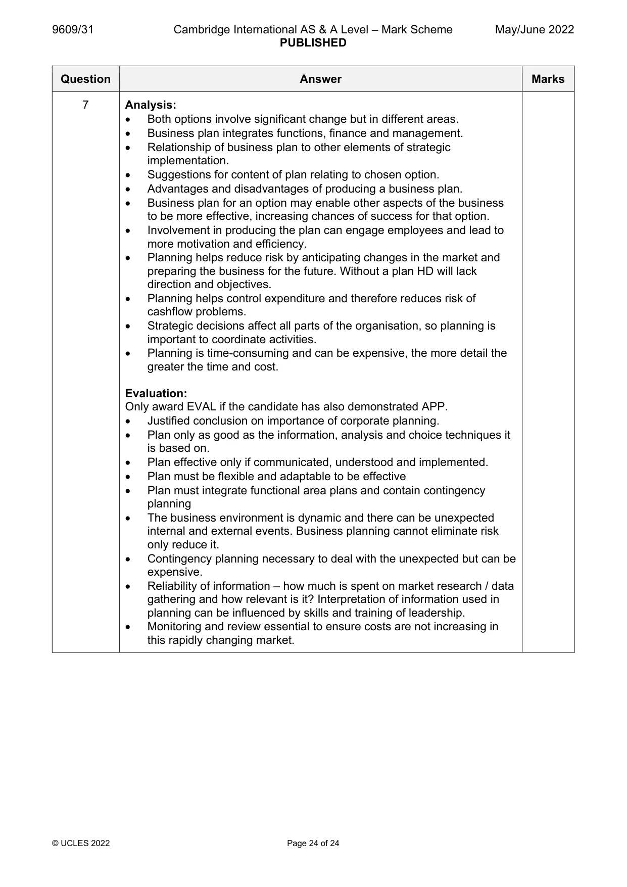 Mark scheme, page 24 of 24