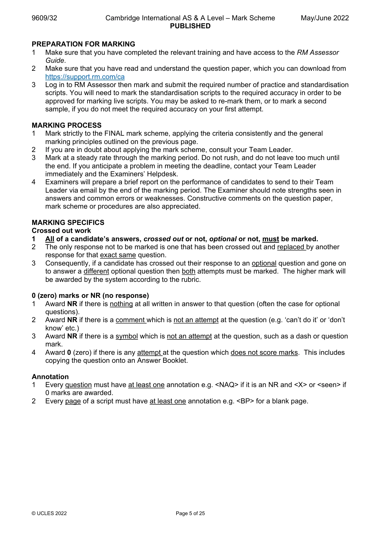 Mark scheme, page 5 of 25