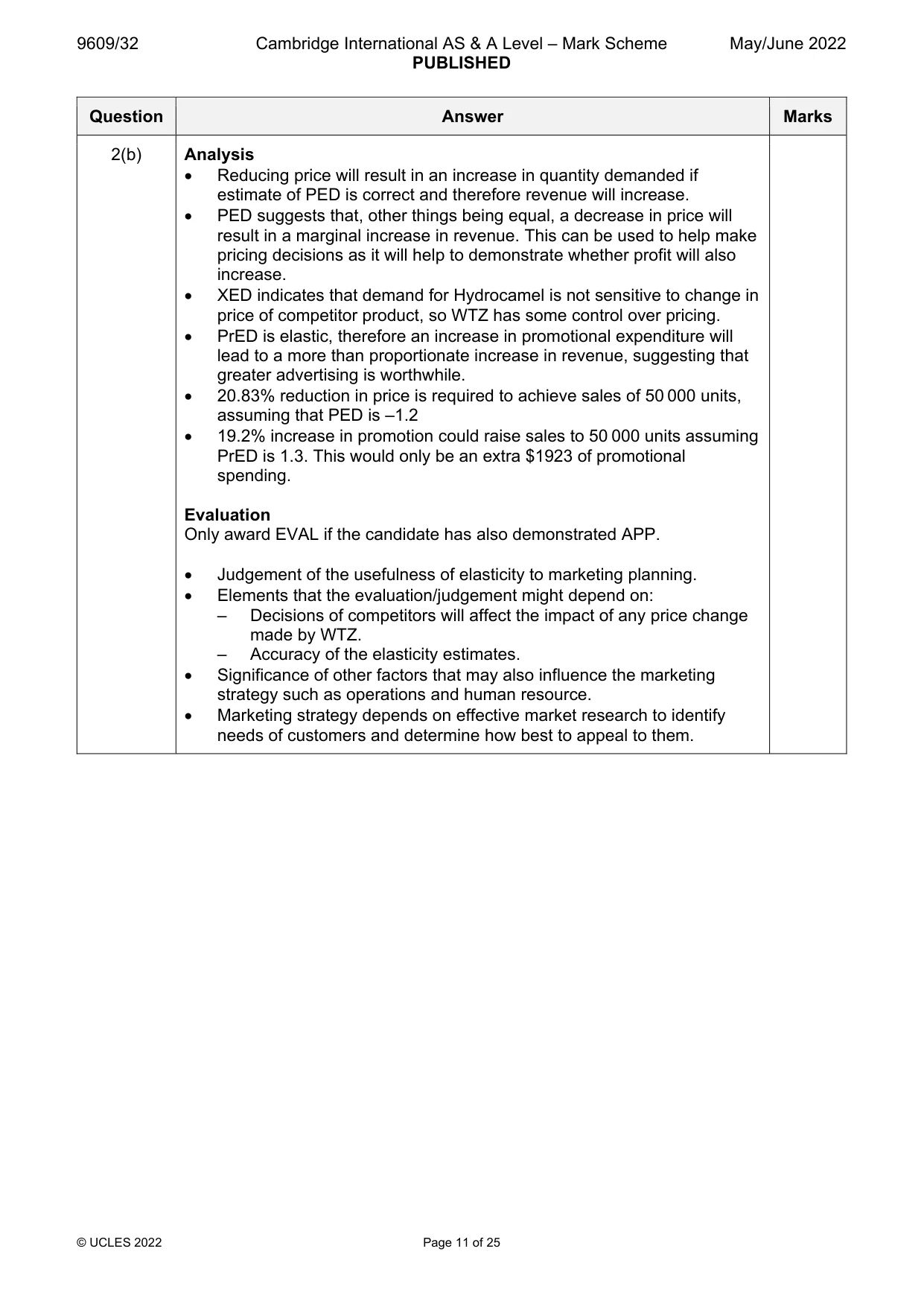 Mark scheme, page 11 of 25