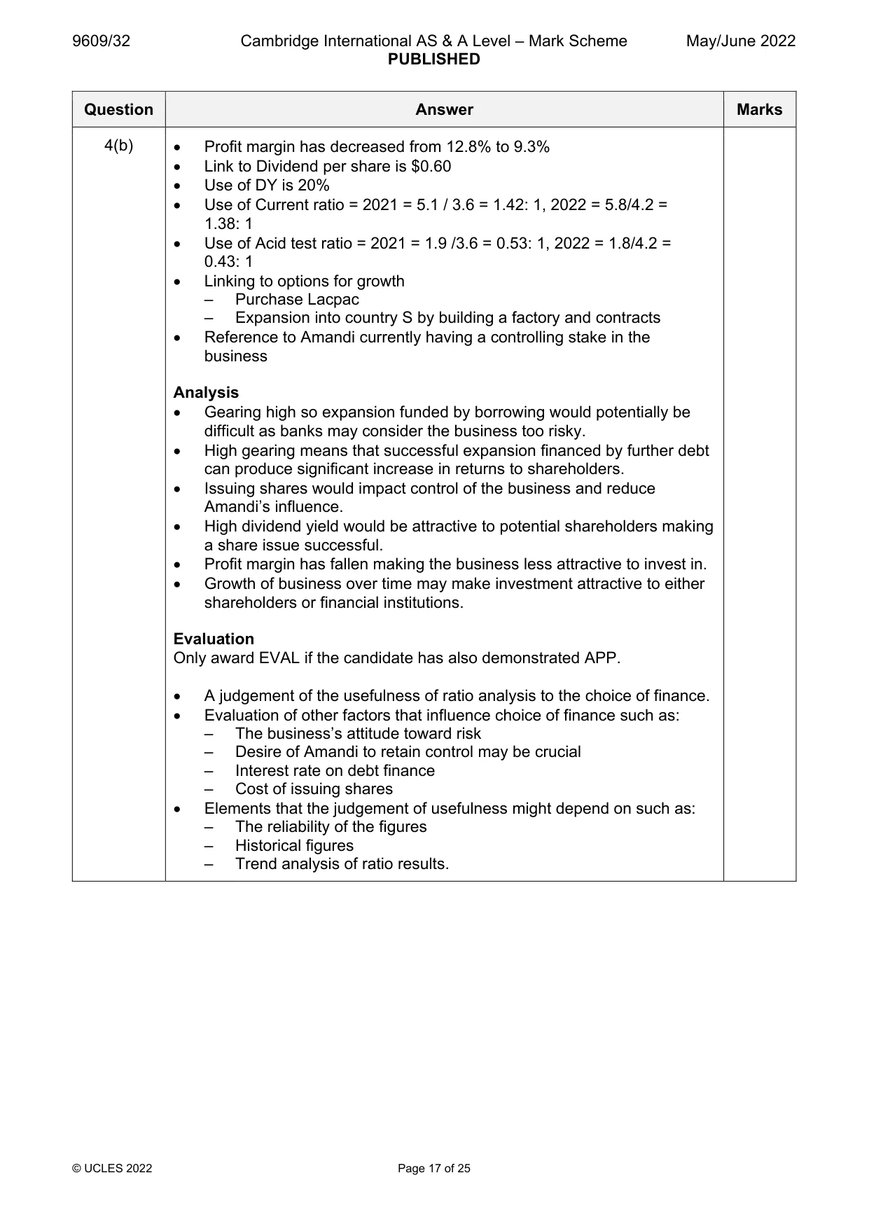 Mark scheme, page 17 of 25