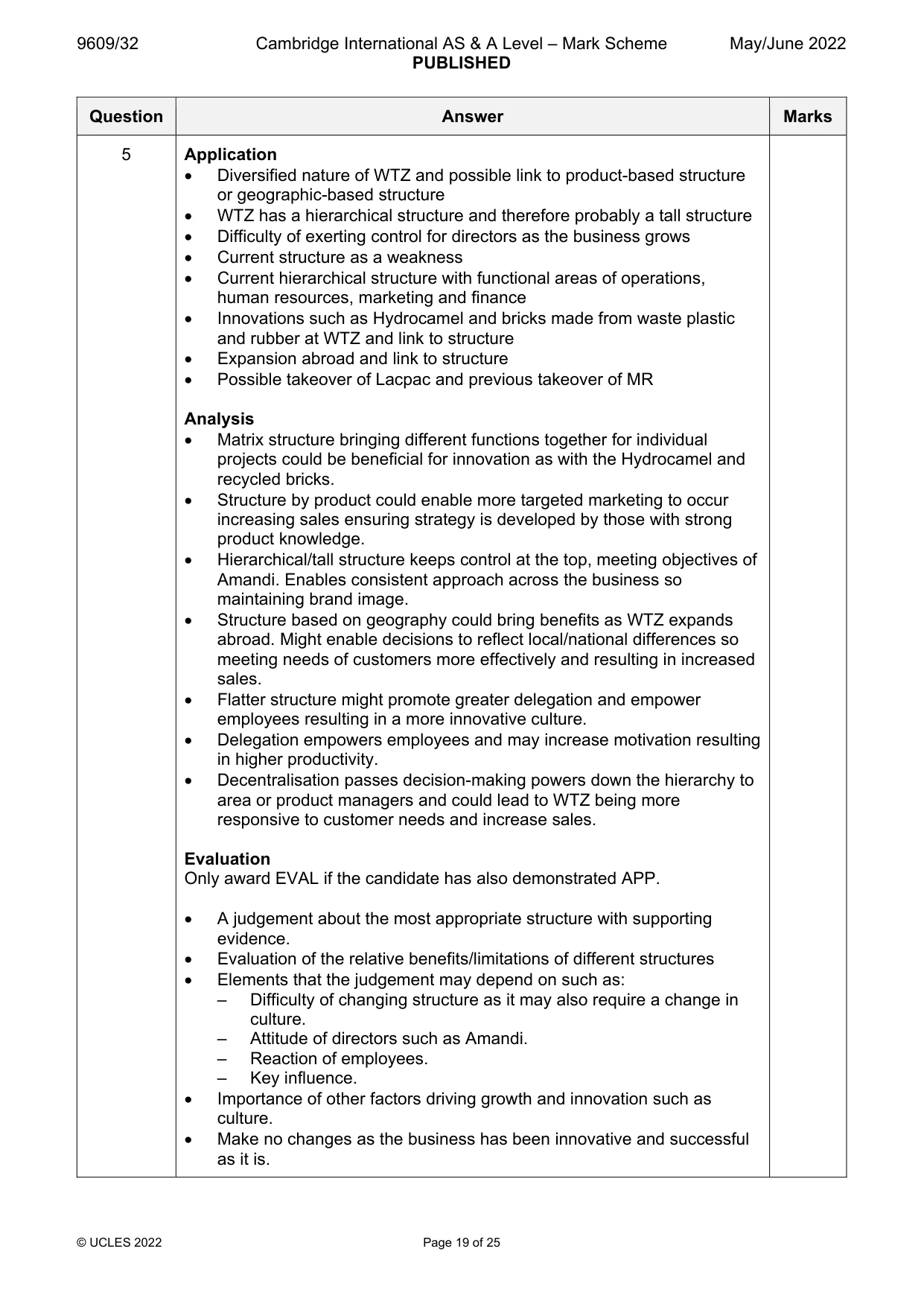 Mark scheme, page 19 of 25